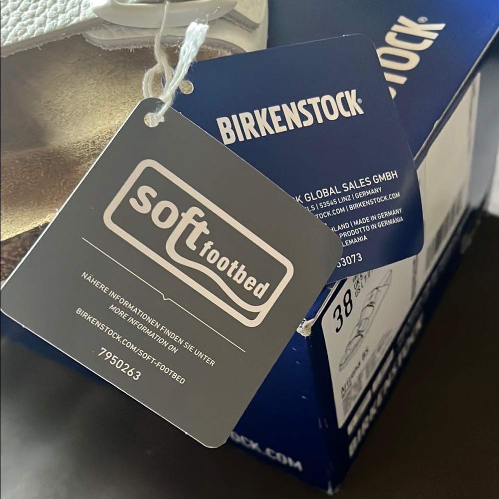 Birkenstock White Two-Strap Sandals with Contoured Footbed - Picture 2 of 6